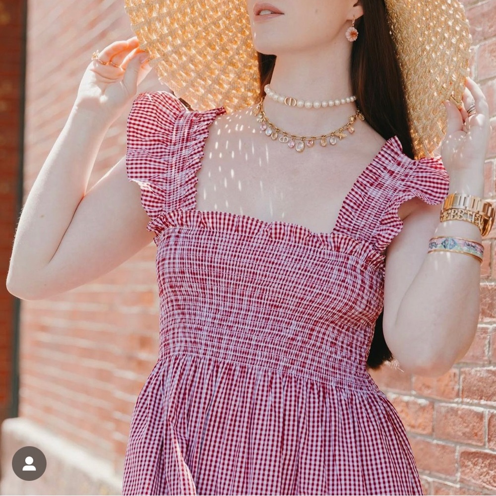 ***RARE*** Hill House Nantucket Red Gingham Ellie Nap Dress Small